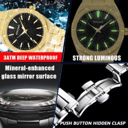 Men's Wristwatch Starry Frosted Men Quartz Watch Fashion And Luxury Gentleman Watches Golden Watch Waterproof Silver Accessories