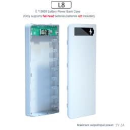 10X 18650 Power Bank Case Battery Holder Dual USB Type C Charge Shell For iPhone Xiaomi Huawei 8X 18650 Battery Case Storage Box