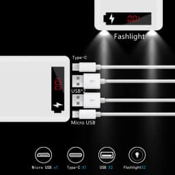 10X 18650 Power Bank Case Battery Holder Dual USB Type C Charge Shell For iPhone Xiaomi Huawei 8X 18650 Battery Case Storage Box