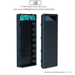 10X 18650 Power Bank Case Battery Holder Dual USB Type C Charge Shell For iPhone Xiaomi Huawei 8X 18650 Battery Case Storage Box