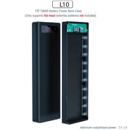 10X 18650 Power Bank Case Battery Holder Dual USB Type C Charge Shell For iPhone Xiaomi Huawei 8X 18650 Battery Case Storage Box