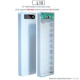 10X 18650 Power Bank Case Battery Holder Dual USB Type C Charge Shell For iPhone Xiaomi Huawei 8X 18650 Battery Case Storage Box