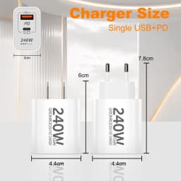 240W GaN PD USB C Charger For iPhone 17 16 15 14 13 12 Pro Max Phone QC 3.0 PD 3.0 USB Type C Fast Charging for Xiaomi poco iPad