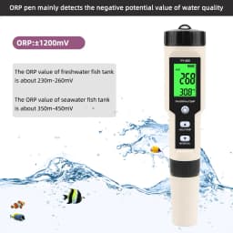 Yieryi Digital Hydrogen Water Tester Monitor 4 in 1 H2 PH ORP TEMP Meter Hydrogen Ion Analyzer for Swimming Drinking Aquarium