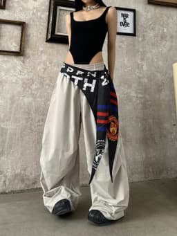 Women's Y2K Style Wide Leg Cargo Pants Cross-layer Straps Design Casual Hip Hop Dance Streetwear Trousers