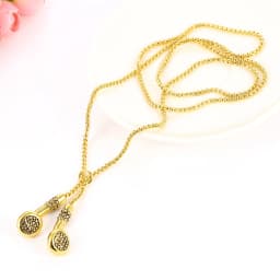 Fashion Necklace Hip-hop Kirsite Music Headphones Earbuds Pendant Metal Men Clothing Accessories Necklace