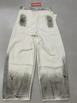 Women's Dirty White Hole Casual Pants 90s Y2k Unisex Street Bottoms Girl Wide Leg Sweatpants Female High Waist Trousers