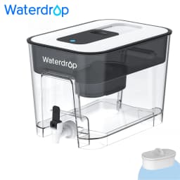 Waterdrop WFD-22L Large Water Filter Dispenser, 40-Cup Water Filter Pitcher, 200-Gallon Long-Life, Reduces Chlorine, PFOA/PFOS and More, BPA Free, Black