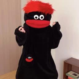 Cartoon Big Mouth Monster Cute Funny Onesie Pajamas Thickened Coral Fleece Homewear For Couples Men Women Autumn Winter Pajamas