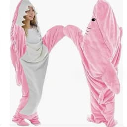 Winter New Shark One-Piece Pajamas Cartoon Animal Sleeping Bag Facecloth Loungewear Warm Leisure Men and Women Trend Pajamas