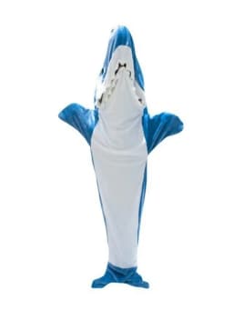 Winter New Shark One-Piece Pajamas Cartoon Animal Sleeping Bag Facecloth Loungewear Warm Leisure Men and Women Trend Pajamas