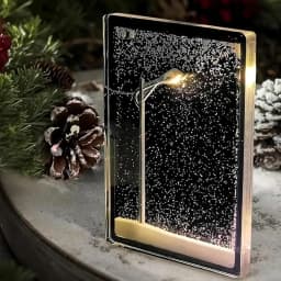 1PC Handmade DIY Material Package Desktop Decor Flowing Small Night Light Snow Scene Street Light Snowy Night Snow Simulation