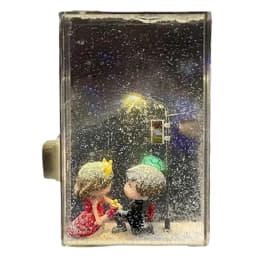 1PC Handmade DIY Material Package Desktop Decor Flowing Small Night Light Snow Scene Street Light Snowy Night Snow Simulation