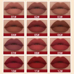 QIBEST Matte Liquid Lipstick Waterproof Long Lasting Velvet Lip Gloss Tint Tube Matte Nude Pigment Red Lipgloss Lips Makeup