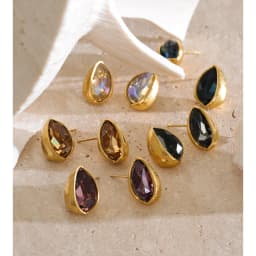 Yhpup Stainless Steel Stud Earrings Multi Color K9 Crystal Fluted Golden Hull Runway Inspired Fashion Jewelry Recommend