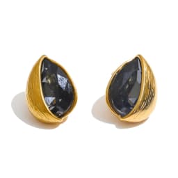 Yhpup Stainless Steel Stud Earrings Multi Color K9 Crystal Fluted Golden Hull Runway Inspired Fashion Jewelry Recommend