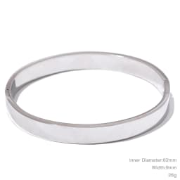 Yhpup High Quality Stainless Steel Round Wide Bracelet Bangle Fashion Texture Gold Silver Color Waterproof Charm Jewelry Gift
