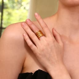 MamacitaSlay Minimalist 316L Stainless Steel Multilayer Winding Ring Waterproof 18K Gold Plated Jewelry Women's Unique Cool Ring