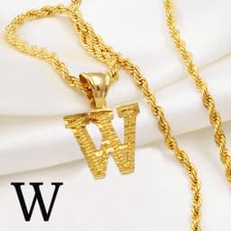 Anniyo A-Z Letters Necklaces Women Men Gold Plated Initial Pendant Rope Chain English Letter Jewelry Alphabet African #058002B
