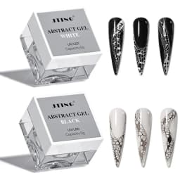5ml Professional Black White Lace Gel Nail Polish Hole Grid Effect Magic Wave Gel Nail Polish Nail Art Soak off UV/LED Nail Gel