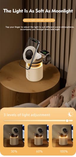 5-in-1 Magnetic Wireless Charging Station with Wireless Speaker Night Light Fast Charger for iPhone iWatch AirPods With Speaker