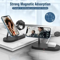 3 in 1 Wireless Charger Stand Magnetic For iPhone 12-17 Fast Charging Station for Apple Watch 11 10 9 8 7 6 5 Airpods 2 3 Pro