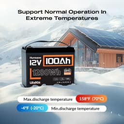 Humsienk LiFePO4 Lithium Battery 12V 100AH BMS 100A 1280Wh For RV/Vans/Trolling Motor/Off-grid/Camping/2-Year Warranty/UL 1973