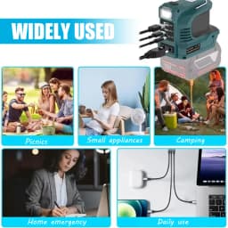 220W Power Inverter DC 18V-21V To AC 220V for Makita for Milwaukee for Einhell for DeWalt for Bosch USB Type-C DC Port Output