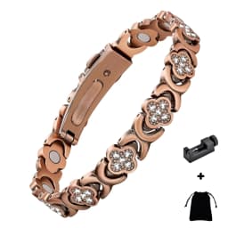 CATZ Pure Copper Women's Bracelet, Super Magnetic Therapy Pain Relief Bracelet with Cubic Zirconia for Gift for Woman