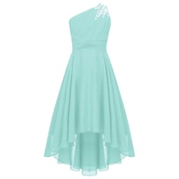 2026 Teens Girl's Dress for Wedding Party Sequin One Shoulder Princess Formal Gown for Holy Communion Chiffon Flower Girl Dress