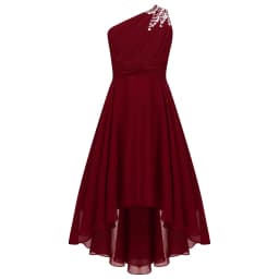 2026 Teens Girl's Dress for Wedding Party Sequin One Shoulder Princess Formal Gown for Holy Communion Chiffon Flower Girl Dress