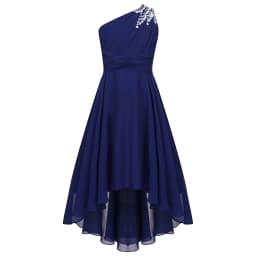 2026 Teens Girl's Dress for Wedding Party Sequin One Shoulder Princess Formal Gown for Holy Communion Chiffon Flower Girl Dress