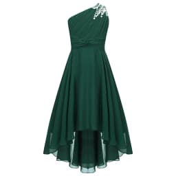 2026 Teens Girl's Dress for Wedding Party Sequin One Shoulder Princess Formal Gown for Holy Communion Chiffon Flower Girl Dress