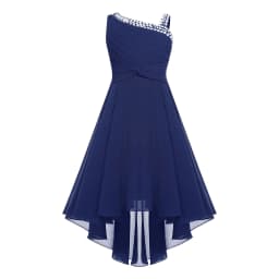 2026 Teens Girl's Dress for Wedding Party Sequin One Shoulder Princess Formal Gown for Holy Communion Chiffon Flower Girl Dress