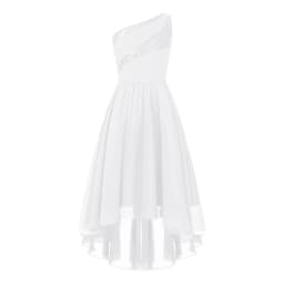 2026 Teens Girl's Dress for Wedding Party Sequin One Shoulder Princess Formal Gown for Holy Communion Chiffon Flower Girl Dress