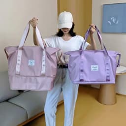 Women Large Expandable Handbag Travel Shoulder Bag Big Capacity Ultra-Light Storage Bags Business Trip Tote Lady Excursion Purse