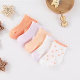 Kiddiezoom 5 Pairs/Set Four Seasons 0-12Months Fashion Newborn Baby Boy Girl Socks 100%Cotton Soft Infant Accessories
