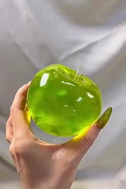 Green Apple Slushie Squishy Fidget Toy Crunchy Moldable Non-Bounce Sensory Stress Reliever Medium Grip Strength Slow Rising Gift