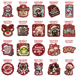 10 Pcs Christmas Themed Red Glitter Acrylic Charms Planar Resin Flatback For DIY Hairbow Accessory Decoration GT-R-383768