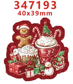 10 Pcs Christmas Themed Red Glitter Acrylic Charms Planar Resin Flatback For DIY Hairbow Accessory Decoration GT-R-383768