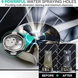 Automatic Glass Cup Washer High Pressure Kitchen Faucet Glass Rinser Stainless Steel Bar Cup Cleaner for Kitchen Sinks Wash Tool