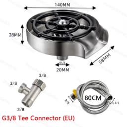 Automatic Glass Cup Washer High Pressure Kitchen Faucet Glass Rinser Stainless Steel Bar Cup Cleaner for Kitchen Sinks Wash Tool