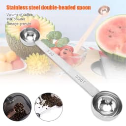 Double Side Measuring Spoon Stainless Steel Coffee Scoop Tablespoon Tool