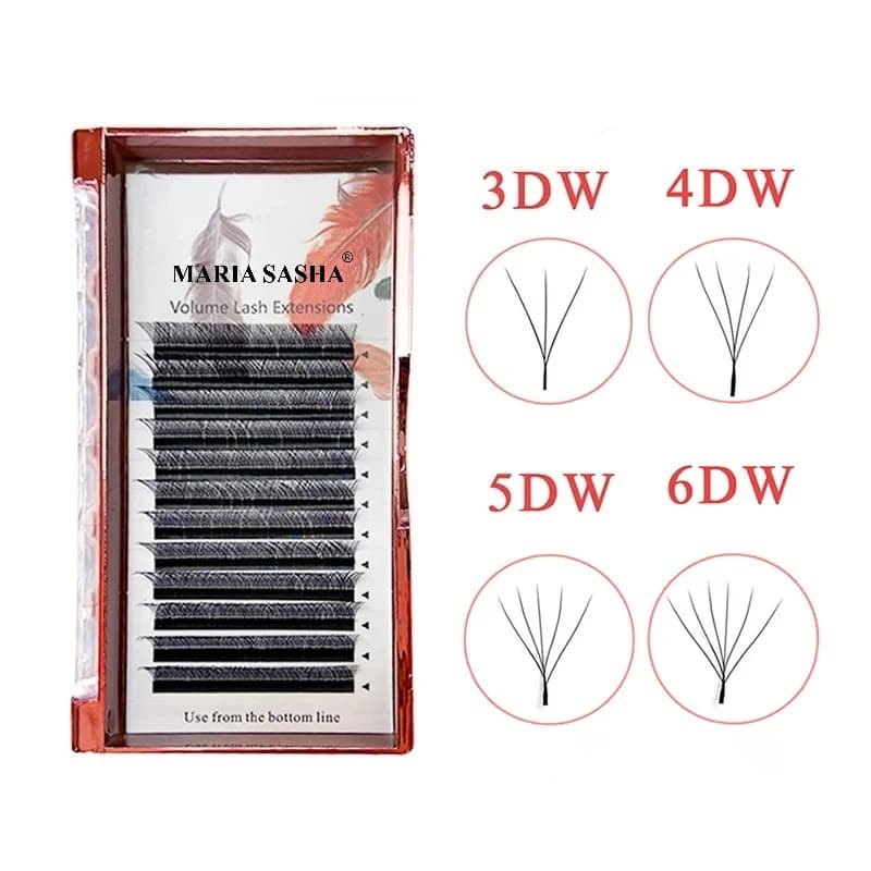 MARIA W Shape Eyelash Extensions 3D 4D 5D 6D 7D Premade Fans Speed Eyelash Extensions Natural Soft Light Full Dense