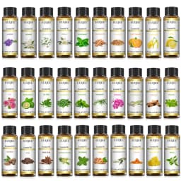 EUQEE 10ml Pure Natural Essential Oil Lavender Jasmine Eucalyptus Vanilla Sandalwood Sweet Orange Lemon Oregano Neroli Fragrance