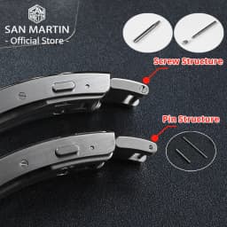 San Martin New Fly Adjustable Clasp Watch Parts Bracelet OTF Clasp For 16mm Specified Model Buckle Folding Clasp Non-universal