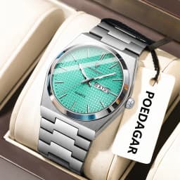 POEDAGAR Top Business Man Watch Luminous Waterproof Stainless Steel Men Wristwatch Date Week Quartz Fashion Casual Men's Watches