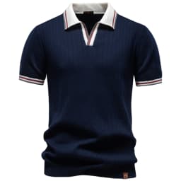 AIOPESON Men's Polo Shirt 100% Cotton Soft Skin Friendly Solid Color Collar Elegant Casual Old Money Style Men Clothing