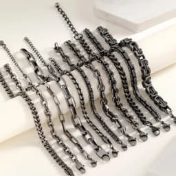 Vintage Chain Bracelets for Men Boys,Byzantine Stainless Steel Braided Link Wristband,Retro Jewelry Birthday Father Gifts