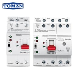 TOMZN TOQ9 Slim Dual Power Automatic Transfer Switch ATS 2P 4P 230V AC 63A DIN Rail 50/60Hz Uninterrupted Changeover Switch